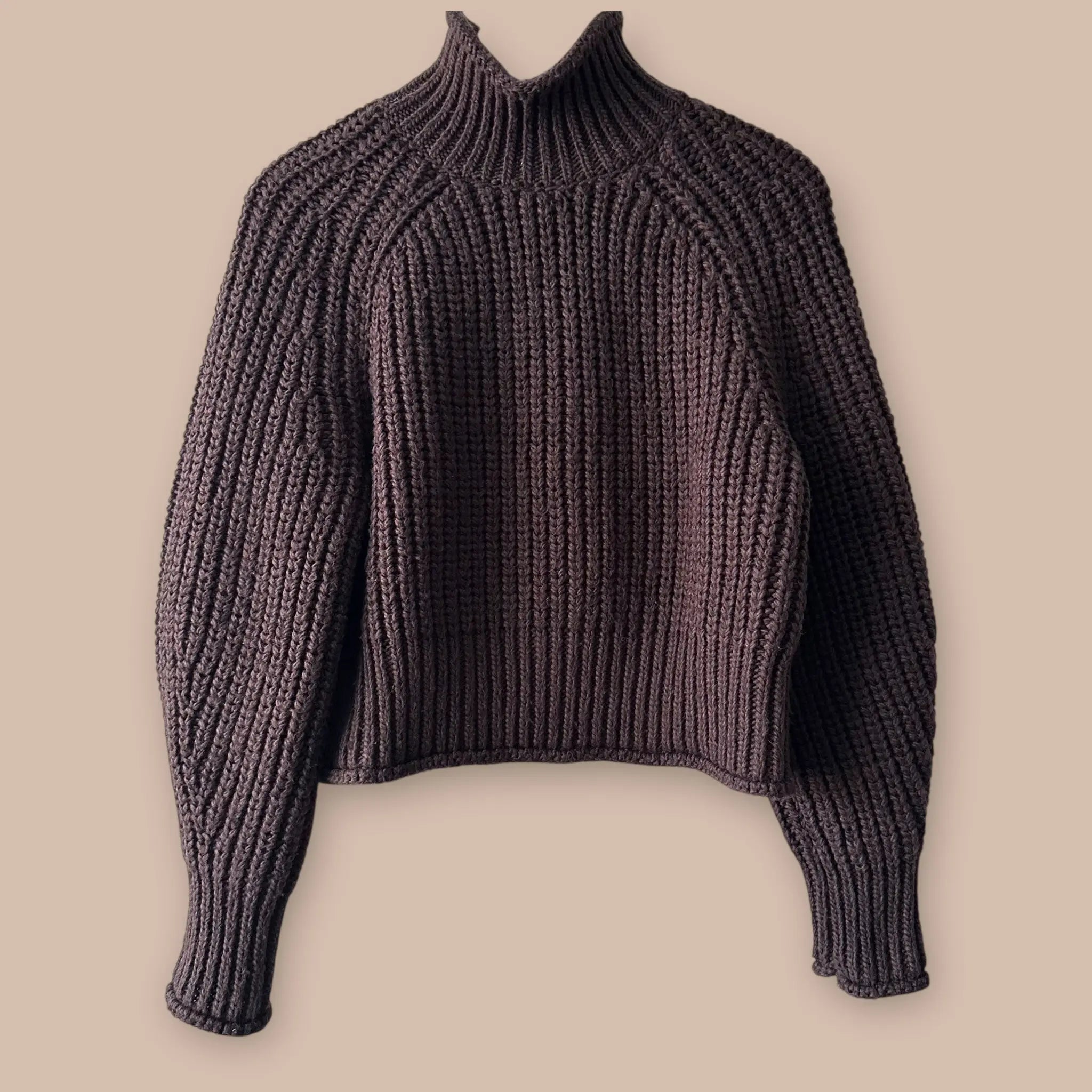 H&M ruskea crop neule L Bloomy Moon