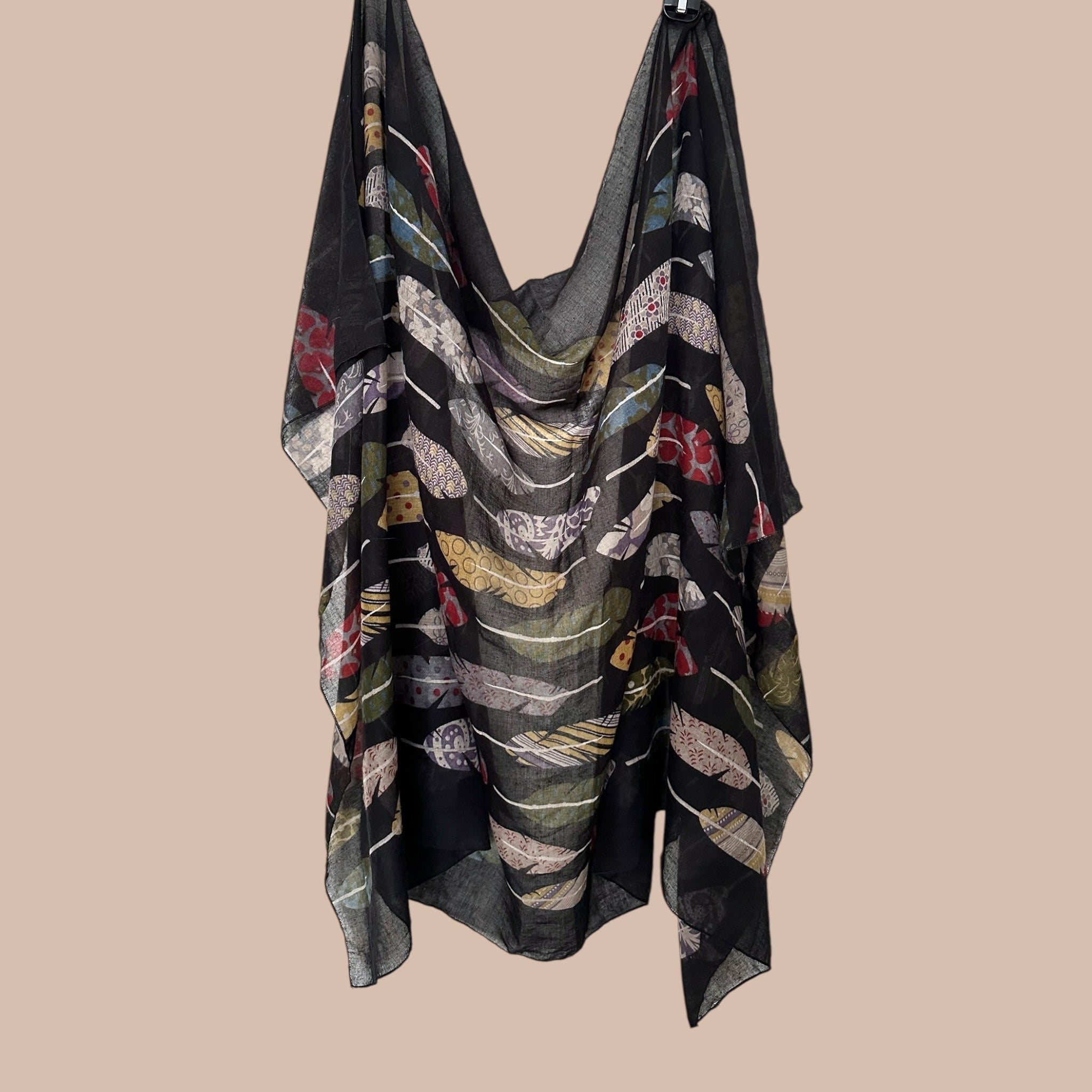 Sulkakuvioinen huivi Bloomy Moon