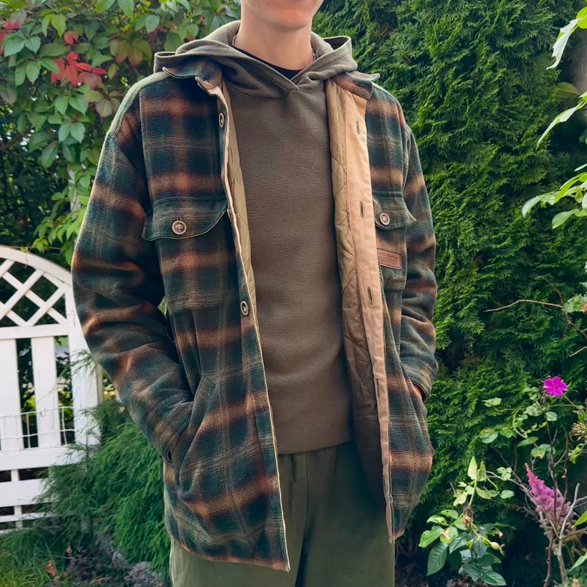 Vintage flanellitakki M-L