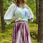 Off-shoulder batiikkipaita XL