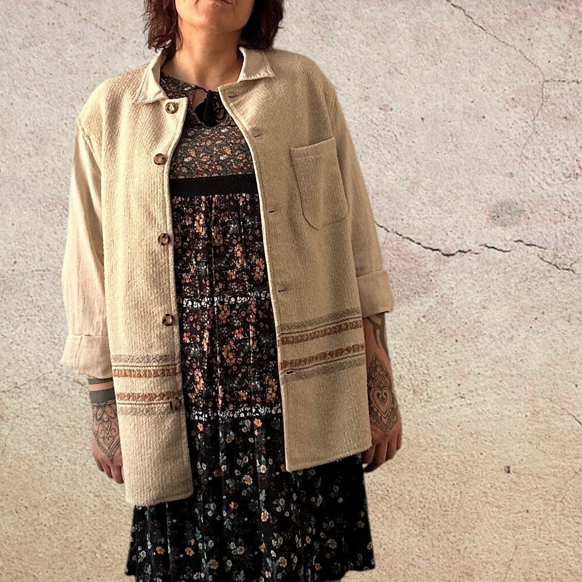 Aro Attero vintage paitatakki L Bloomy Moon