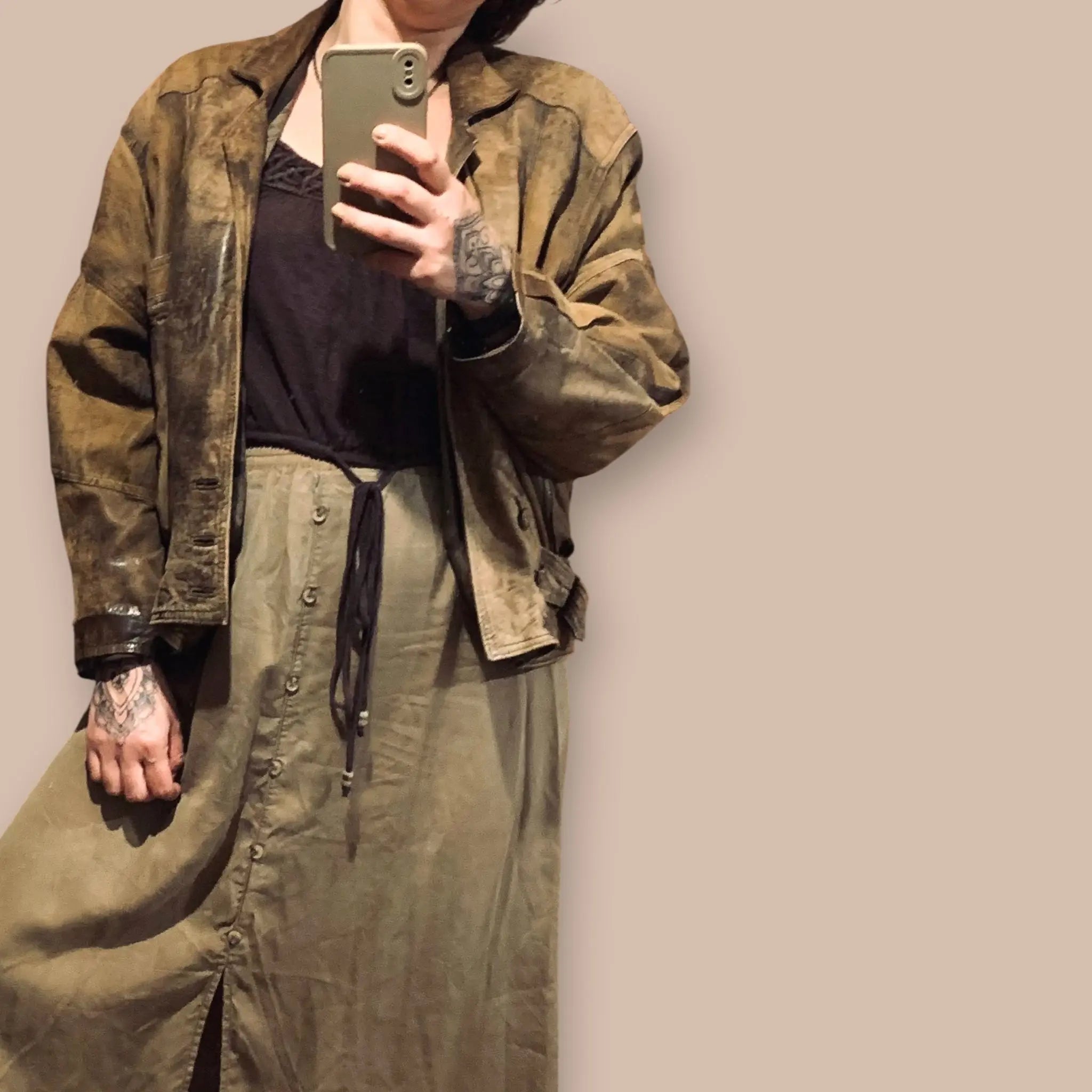 Vintage nahkatakki M Bloomy Moon