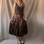 Laskostettu viskoosihame 38 Bloomy Moon