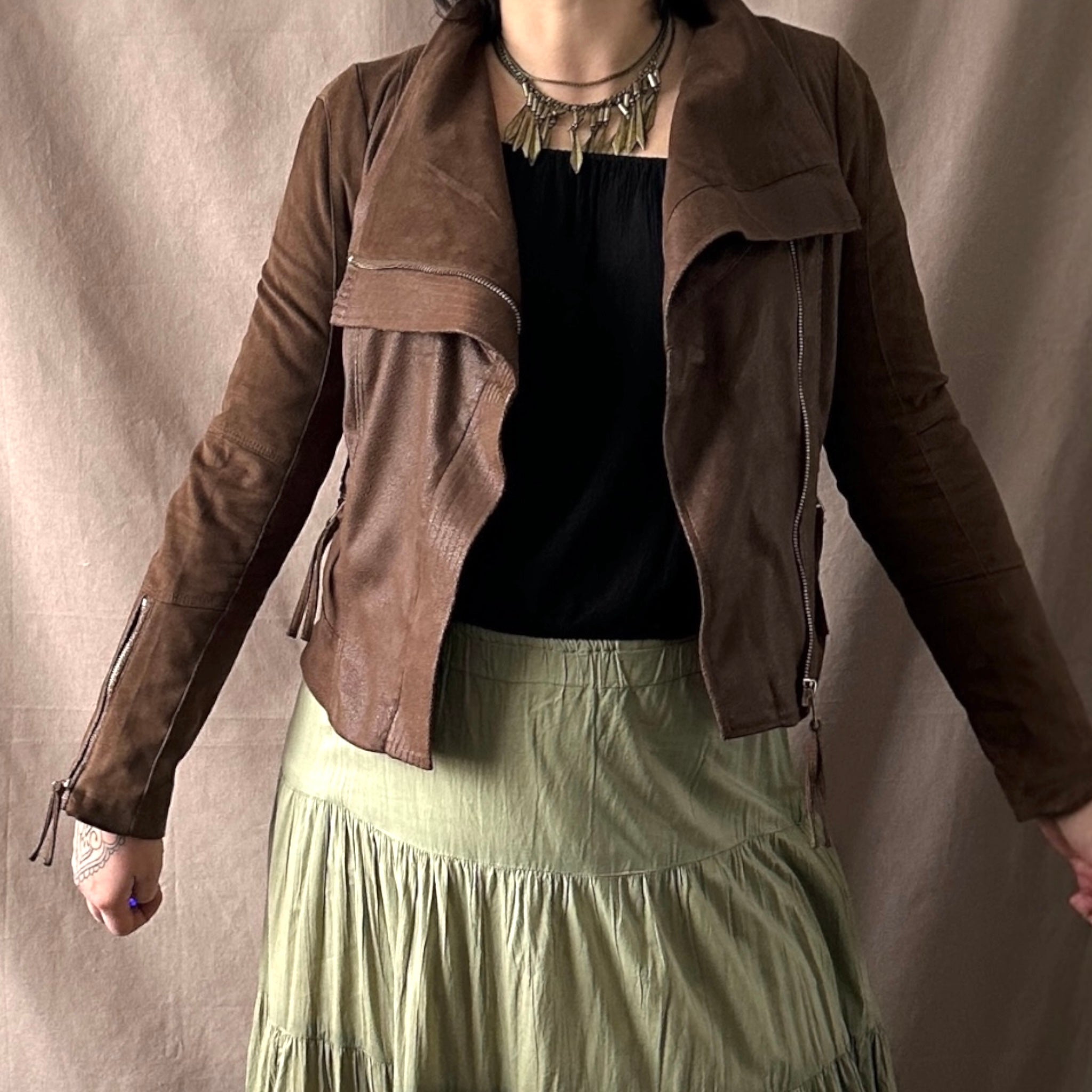 Bershka bikertakki M Bloomy Moon