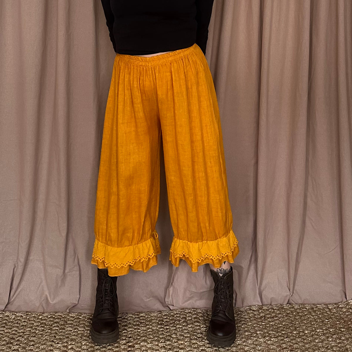 Pellava bloomerhousut S-XXL
