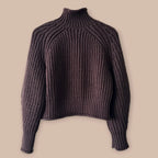 H&M ruskea crop neule L Bloomy Moon