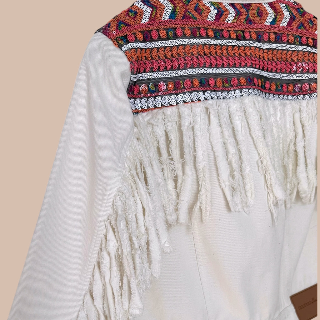 Hapsullinen farkkutakki S-M Bloomy Moon