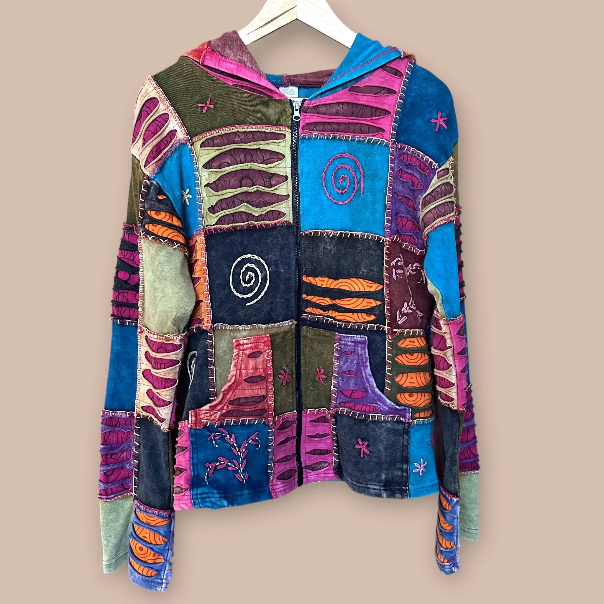 Patchwork huppari L/XL Bloomy Moon