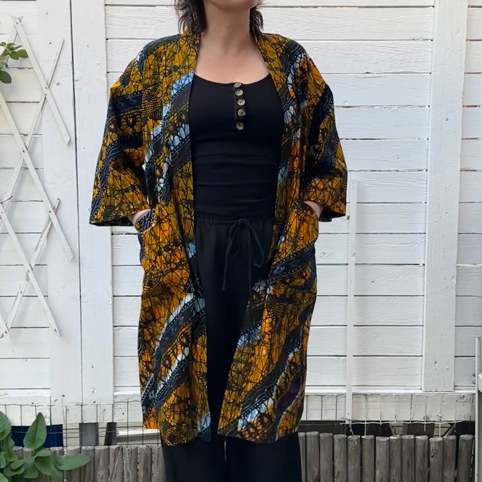 Afrikkalainen kimono (freesize) Bloomy Moon