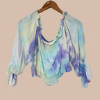 Off-shoulder batiikkipaita XL