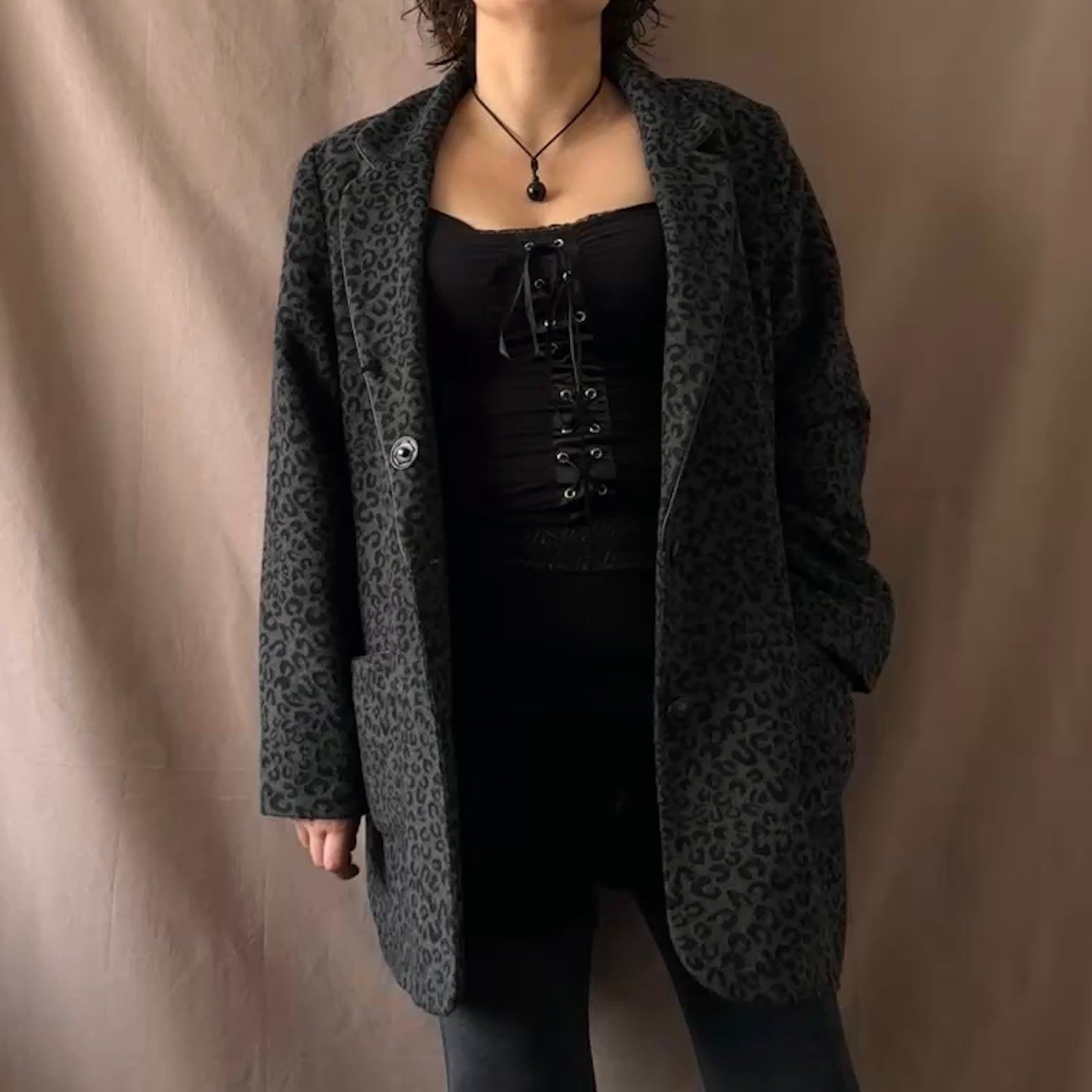 Vintage leoparditakki M/L Bloomy Moon