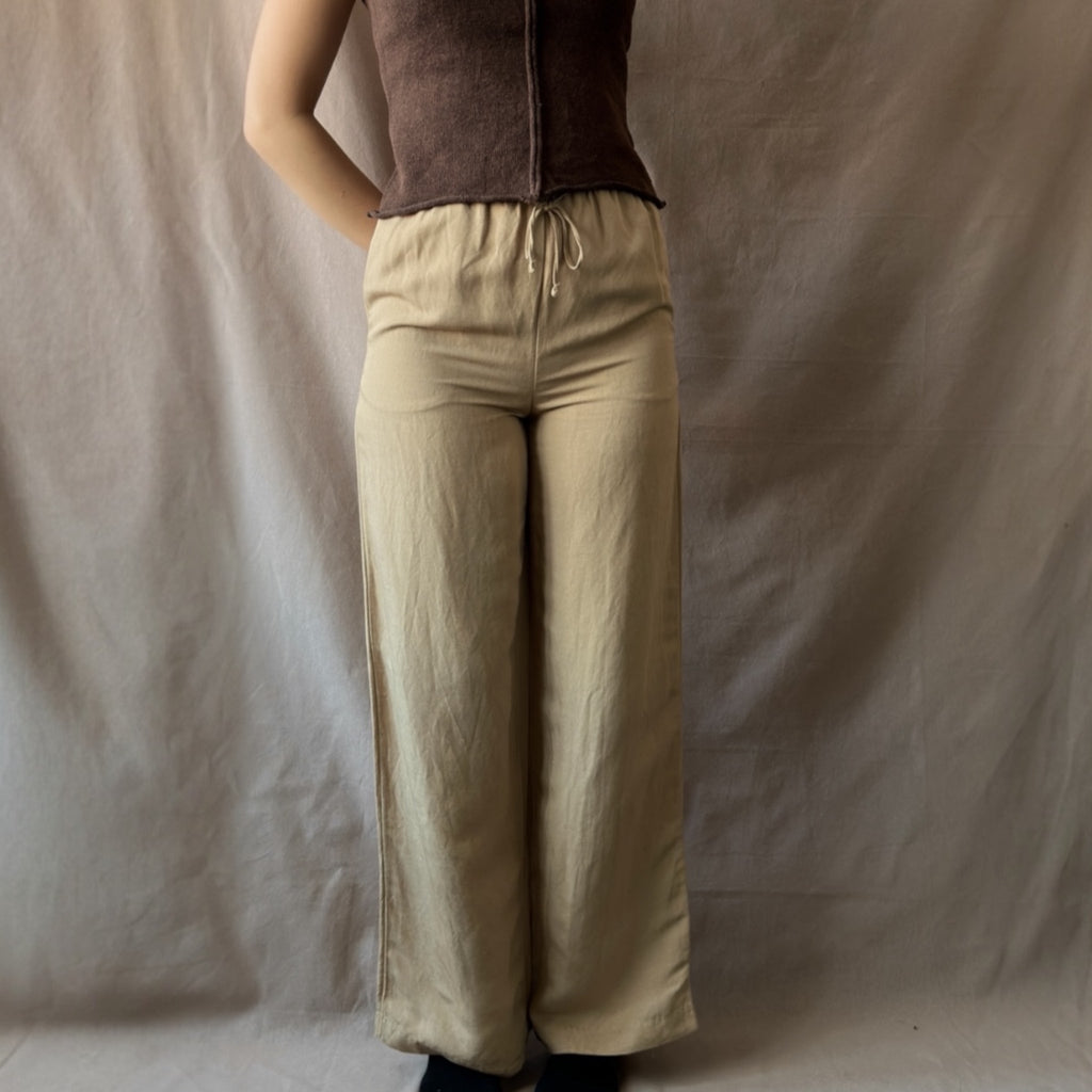 H&M pellava-viskoosi housut XS-S Bloomy Moon