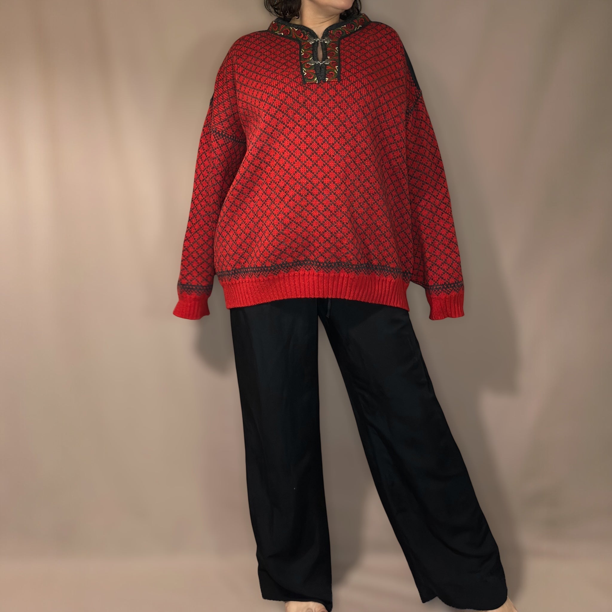 Volund Lokken Norway vintage villapaita XL Bloomy Moon