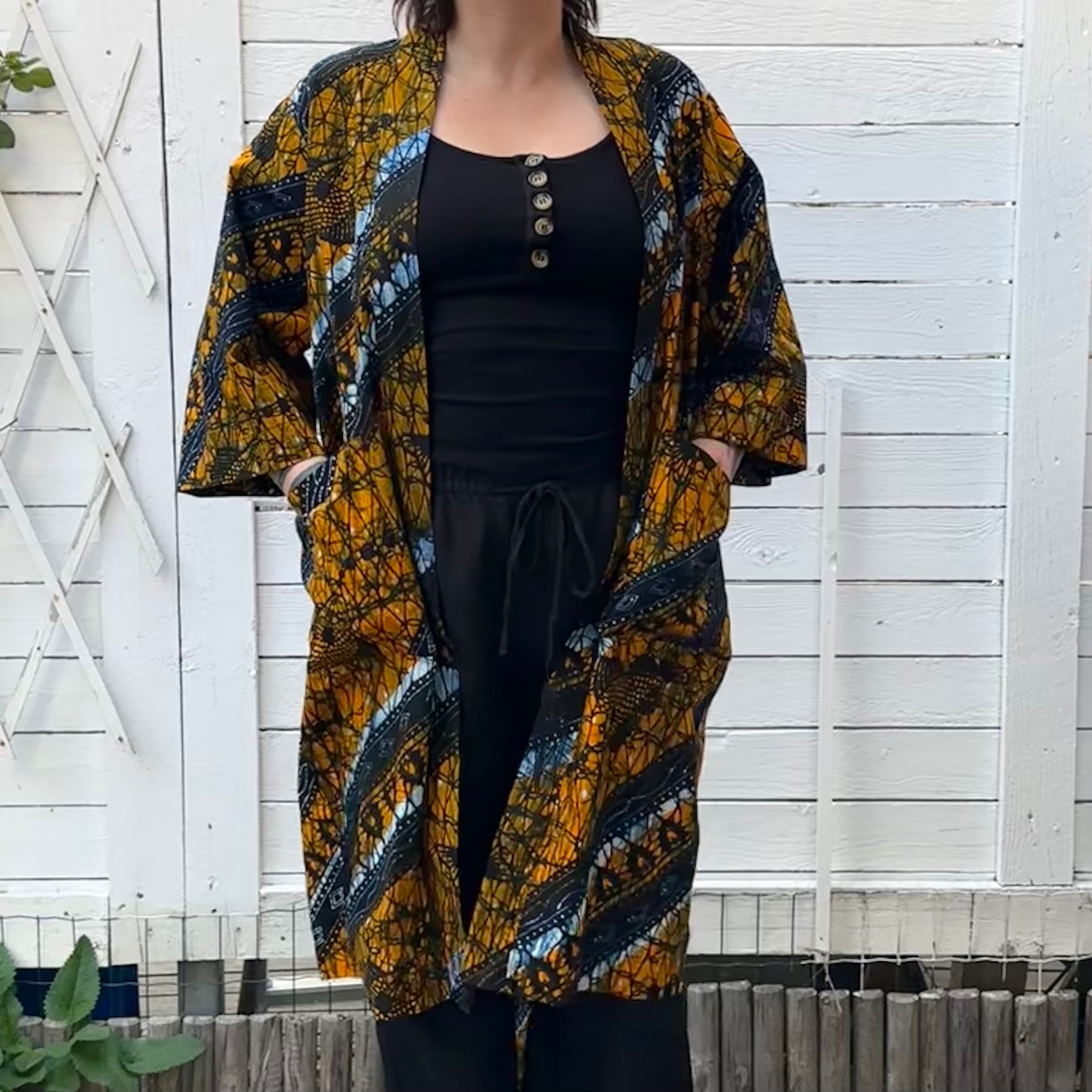 Afrikkalainen kimono (freesize) Bloomy Moon