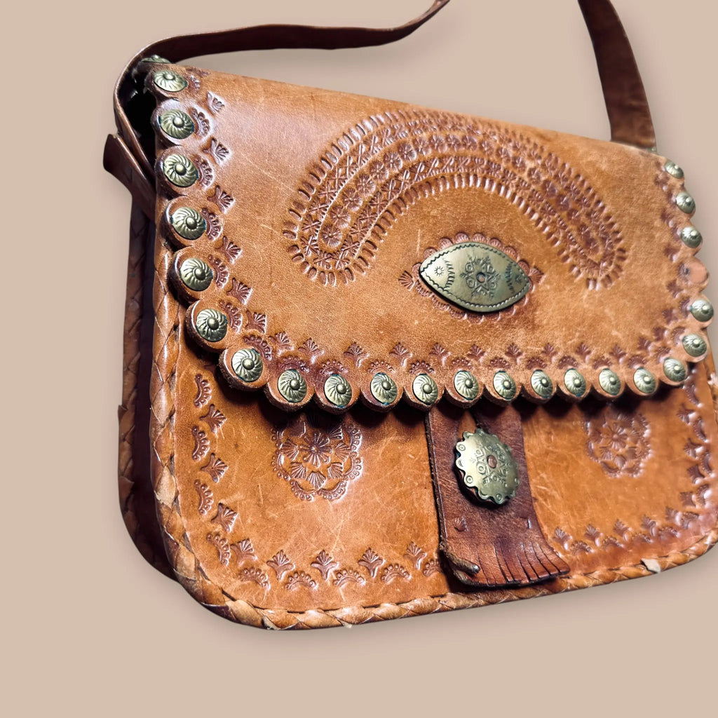Vintage nahkalaukku Bloomy Moon