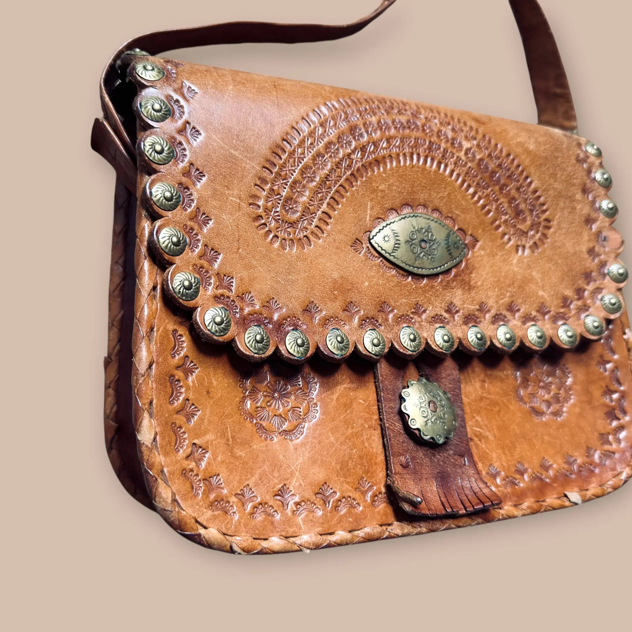 Vintage nahkalaukku Bloomy Moon