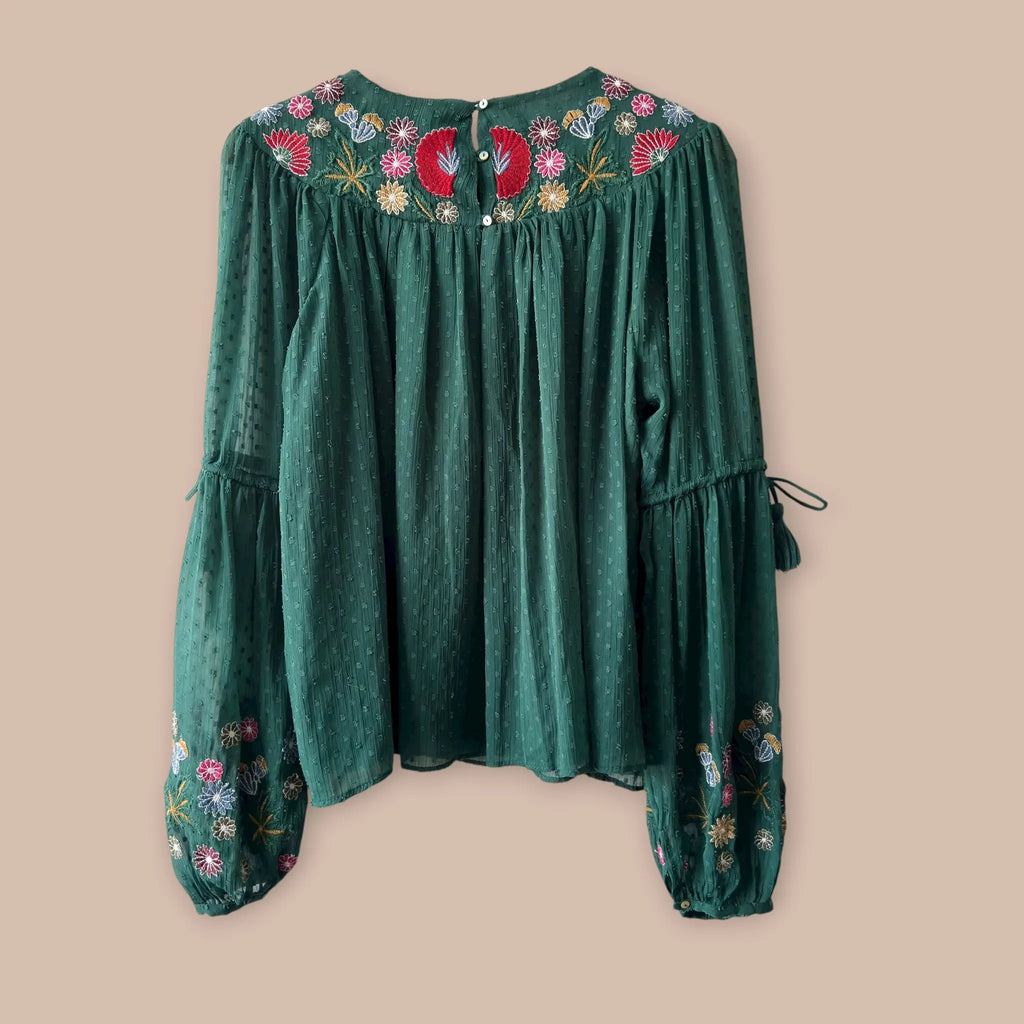 Zara kirjailtu paita S Bloomy Moon