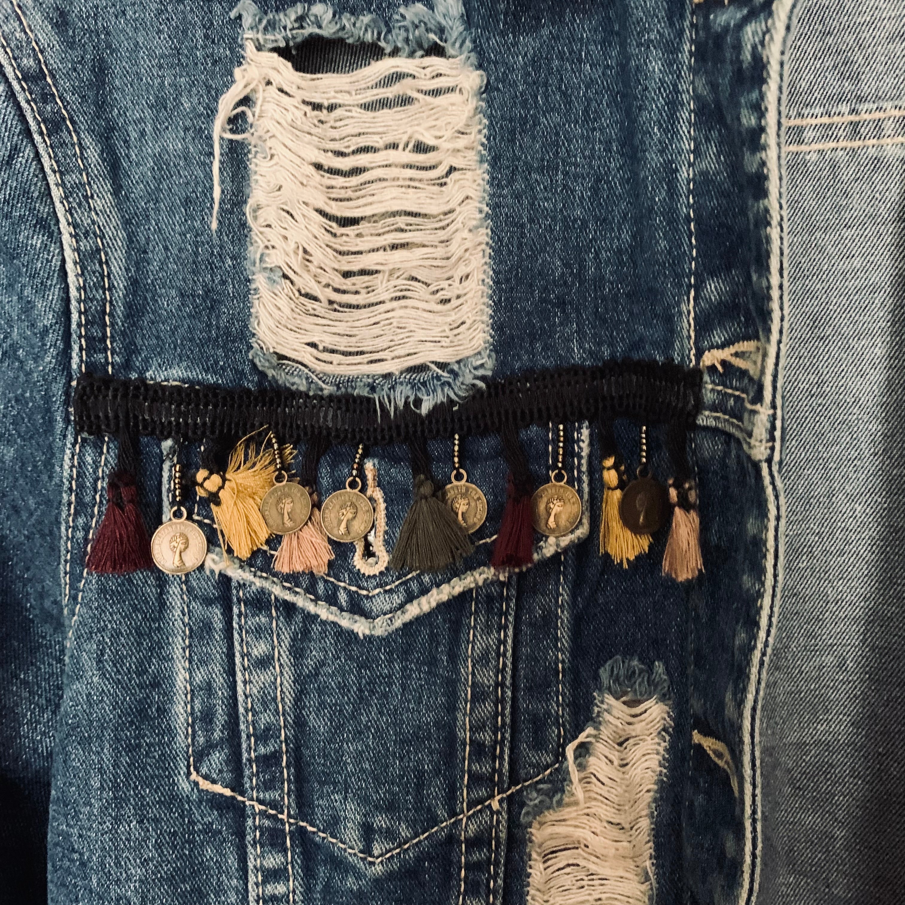 Water Jeans boho farkkutakki M Bloomy Moon