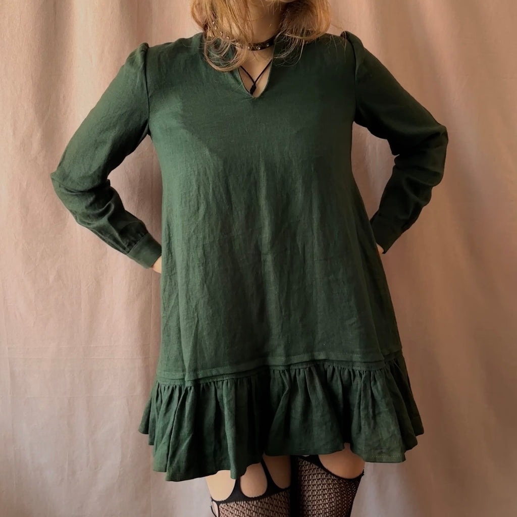 Handmade pellavamekko S/M Bloomy Moon