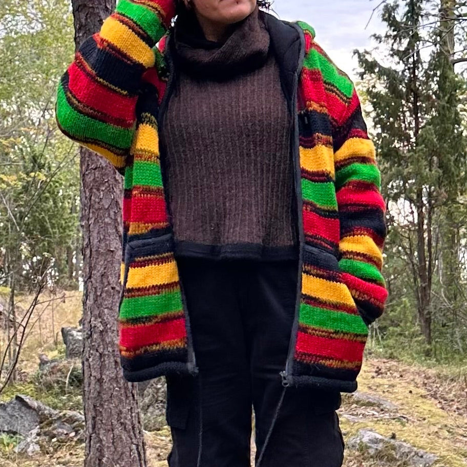 Rastavärinen villainen takki XL