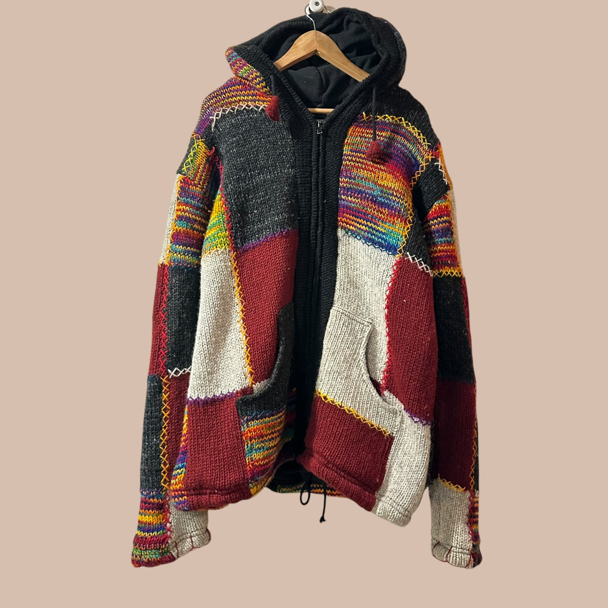 Villainen patchwork takki L/XL