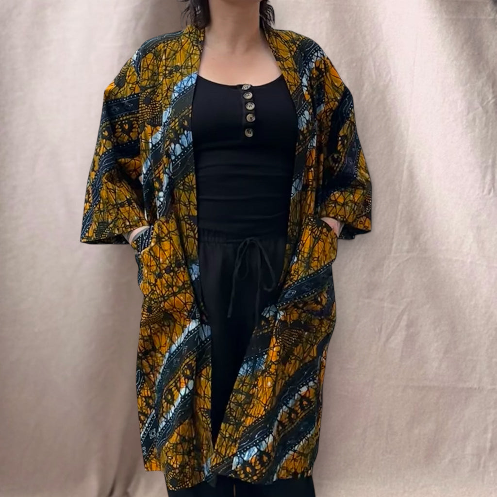Afrikkalainen kimono (freesize) Bloomy Moon