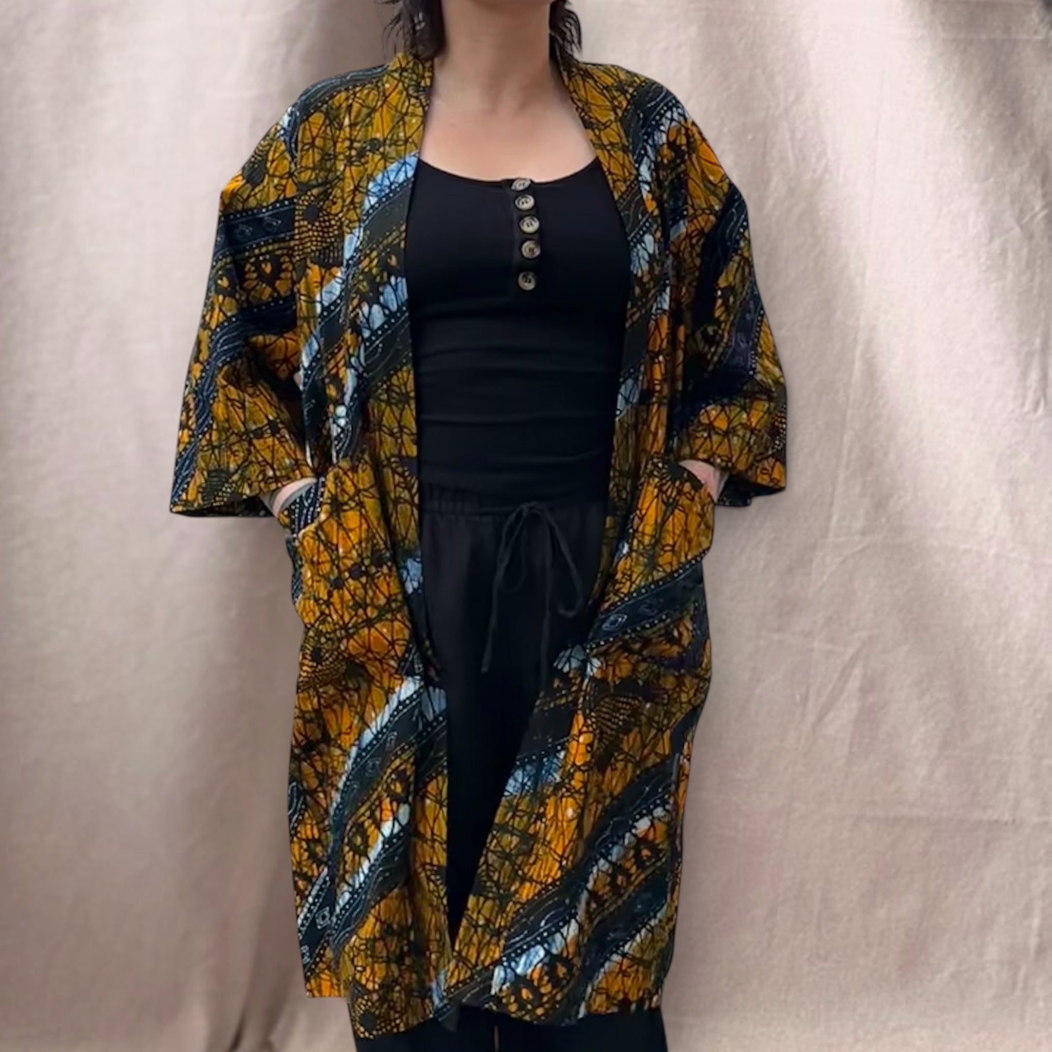 Afrikkalainen kimono (freesize) Bloomy Moon