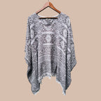 Cream poncho Bloomy Moon