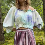 Off-shoulder batiikkipaita XL