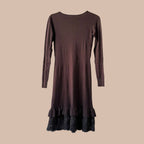 M&V ruskea vintage neulemekko L Bloomy Moon