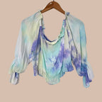Off-shoulder batiikkipaita XL
