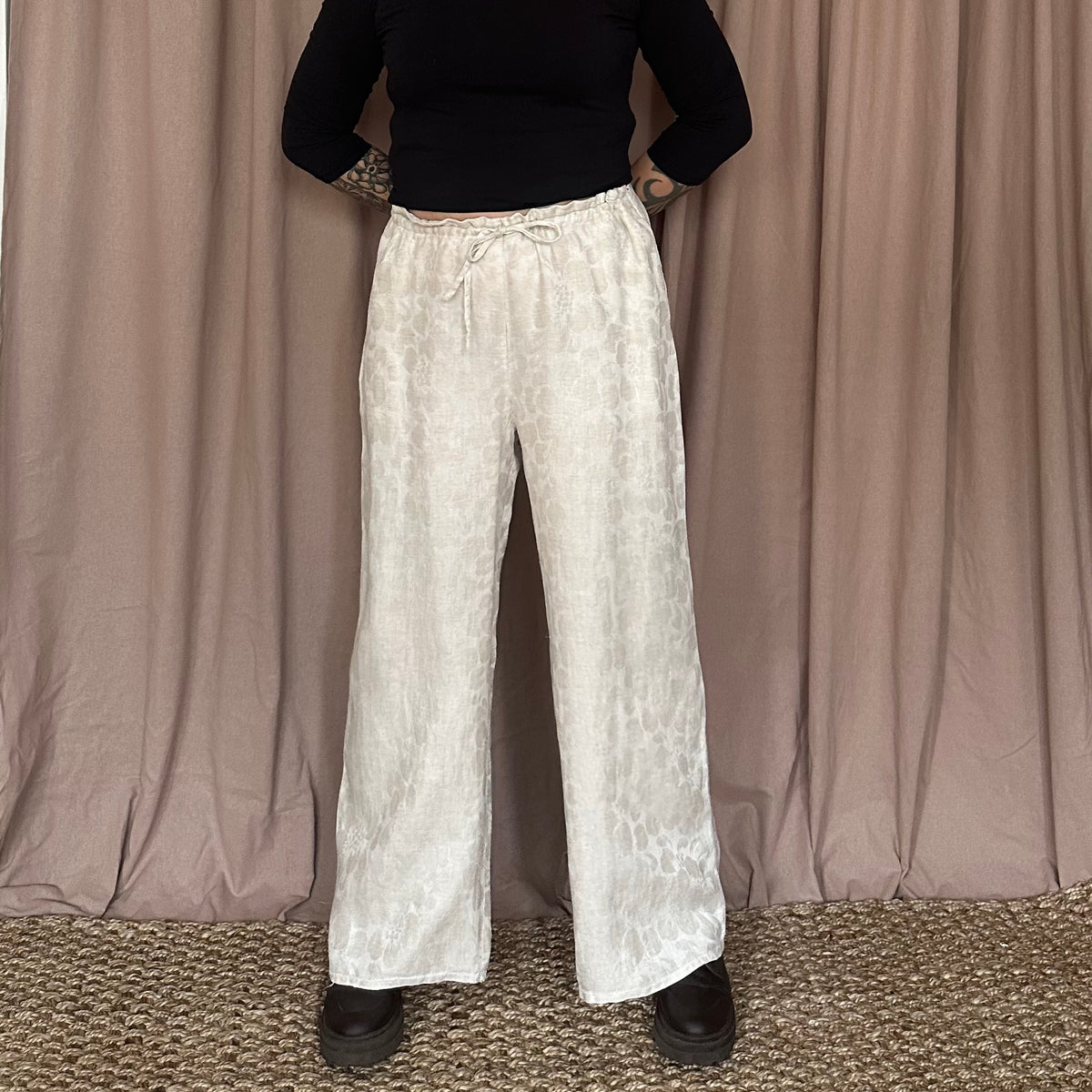 Vintage pellavahousut XXL