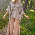 Cream poncho/paita (freesize)
