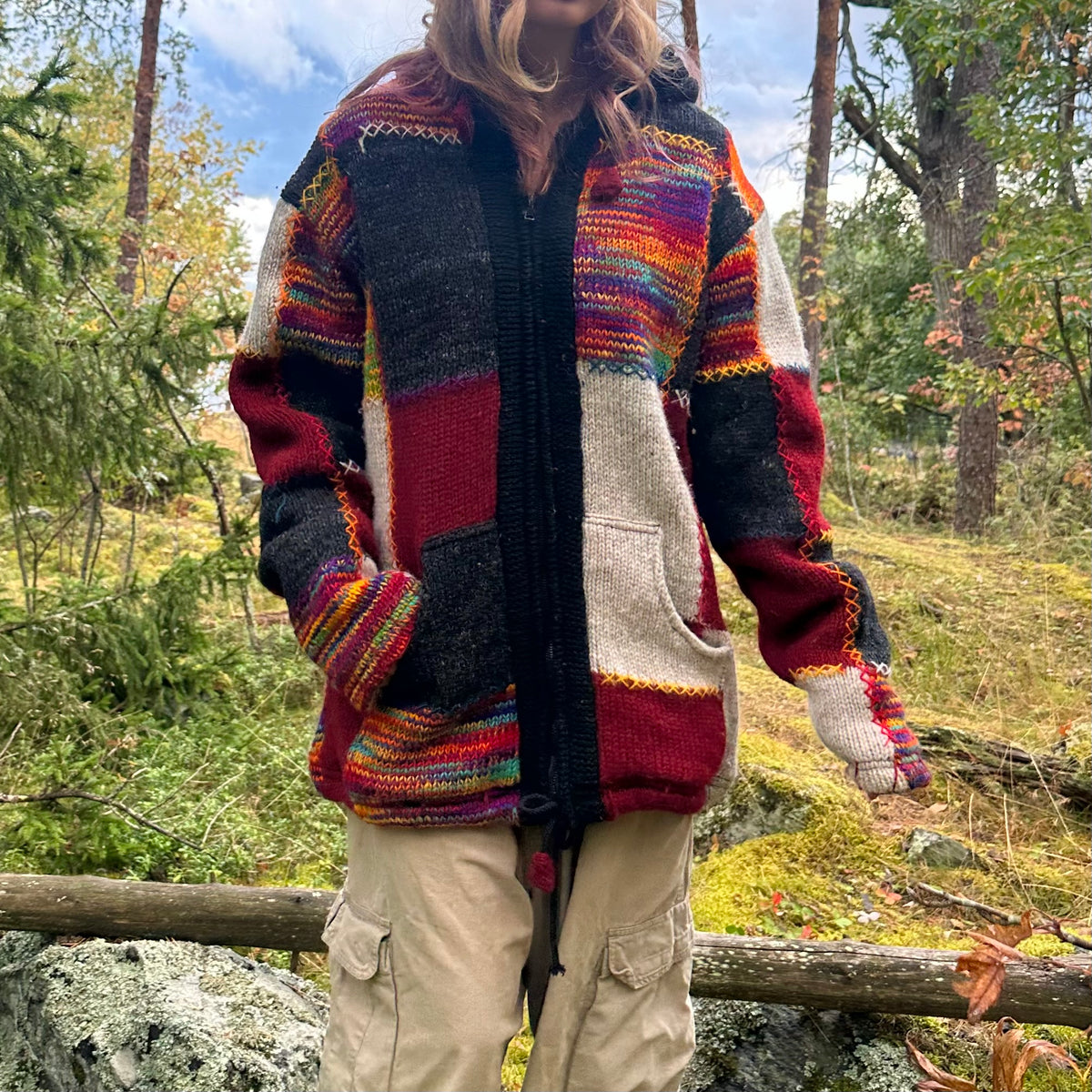 Villainen patchwork takki L/XL