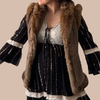 Jofama y2k vintage mokkaliivi Bloomy Moon