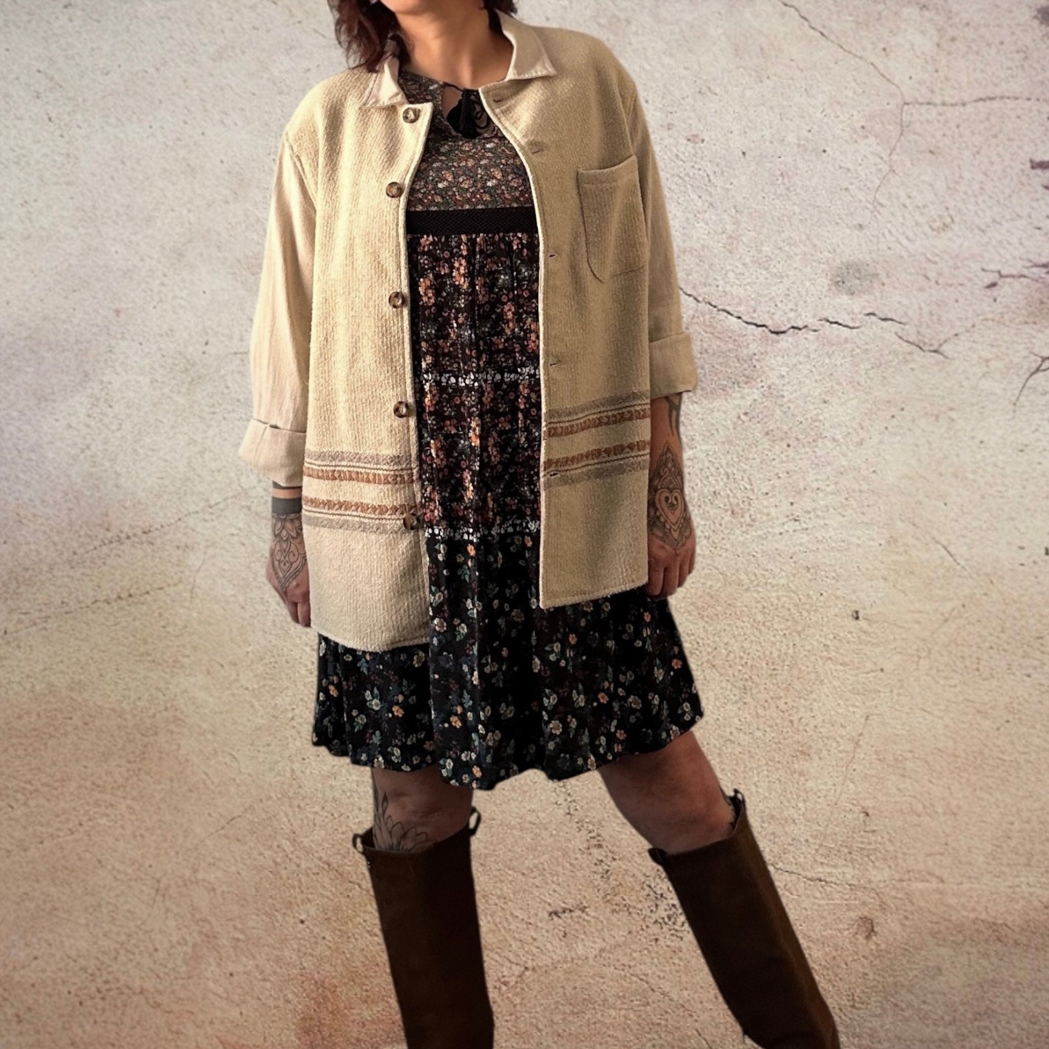 Aro Attero vintage paitatakki L Bloomy Moon