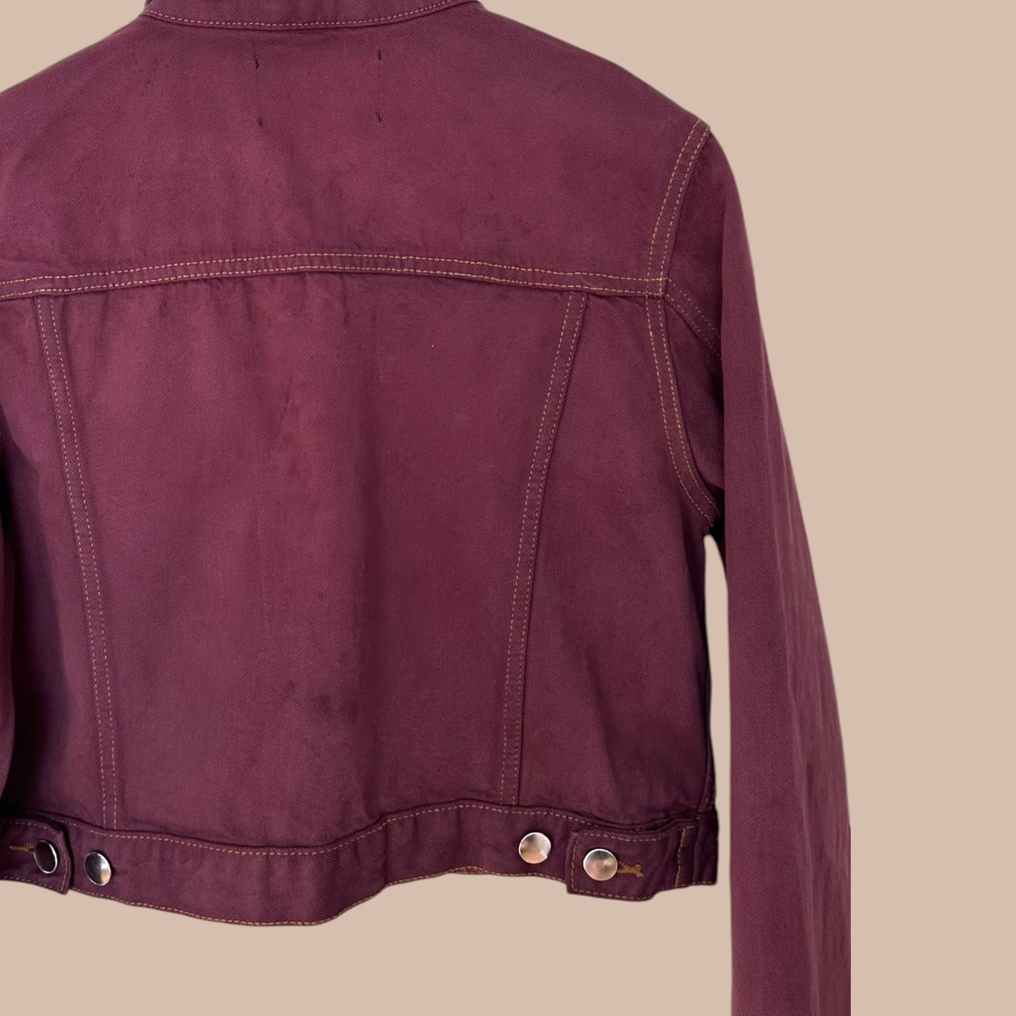 Bik Bok tumman violetti cropattu farkkutakki S Bloomy Moon