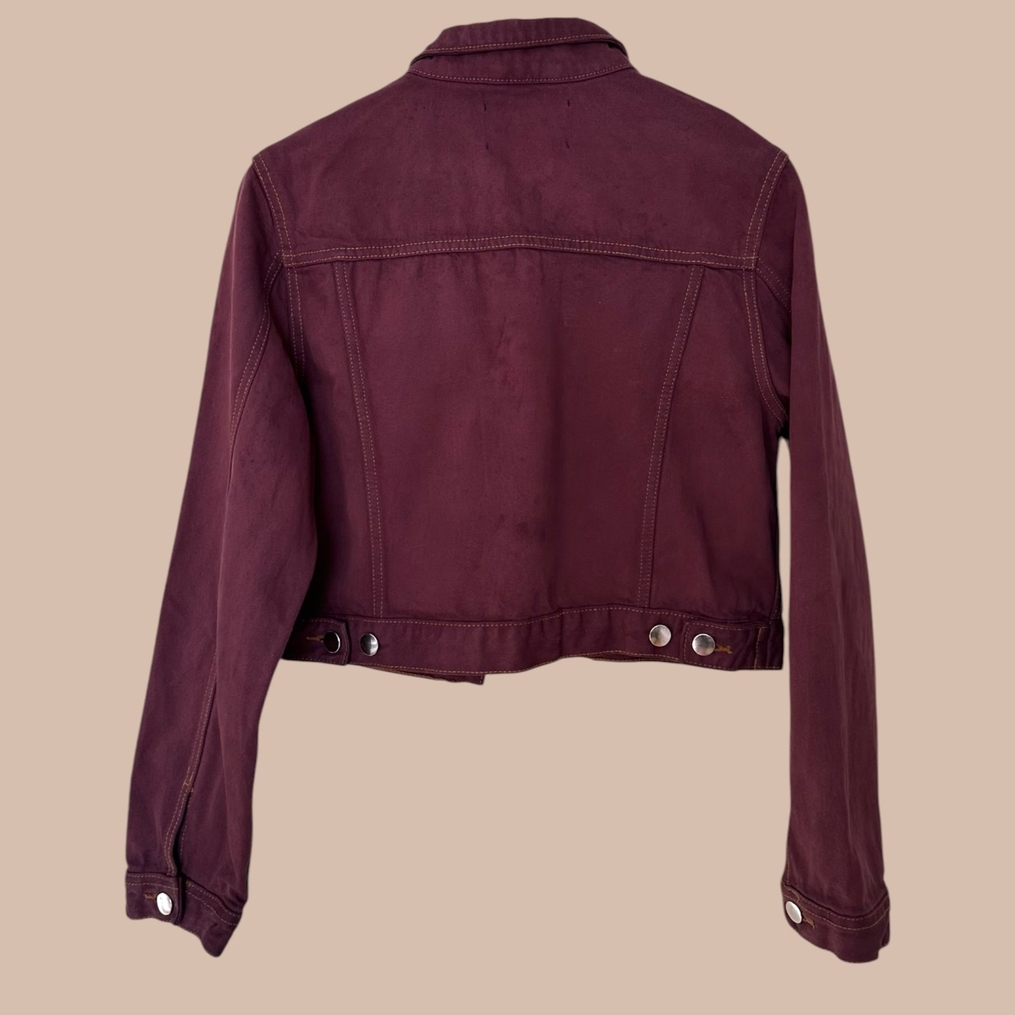 Bik Bok tumman violetti cropattu farkkutakki S Bloomy Moon