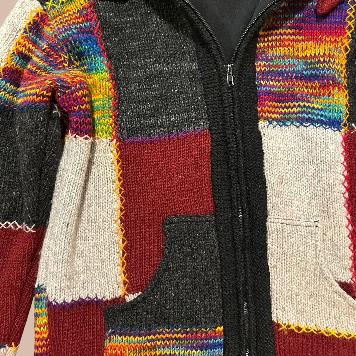 Villainen patchwork takki L/XL