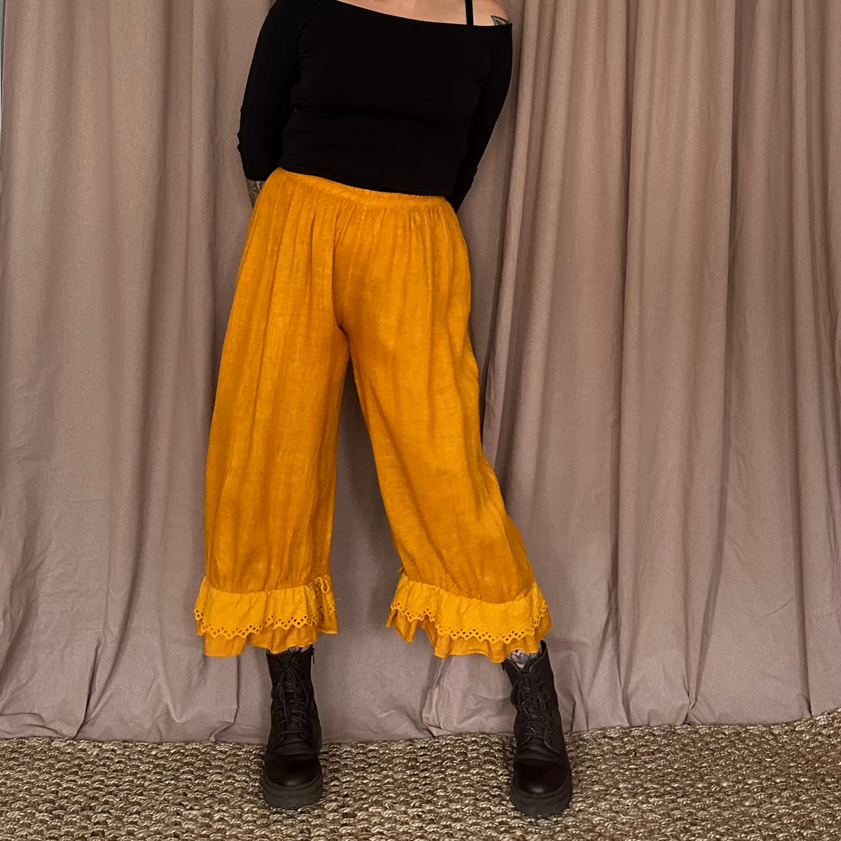 Pellava bloomerhousut S-XXL
