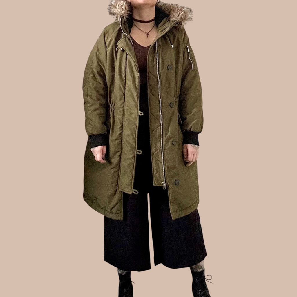 H&M pitkä talvitakki M Bloomy Moon