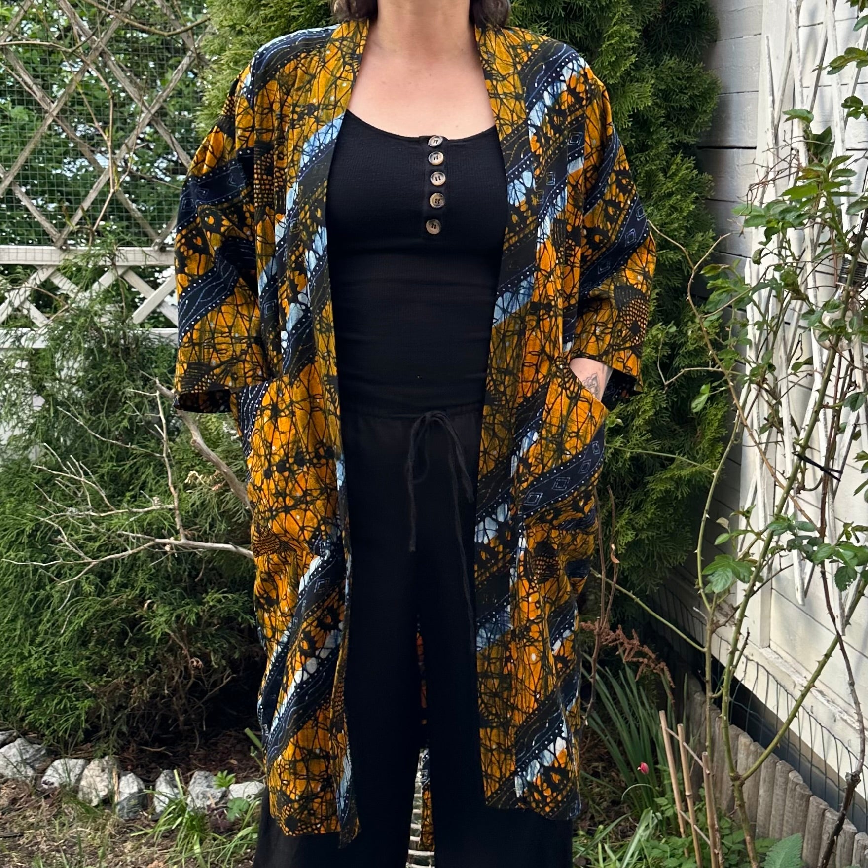 Afrikkalainen kimono (freesize) Bloomy Moon