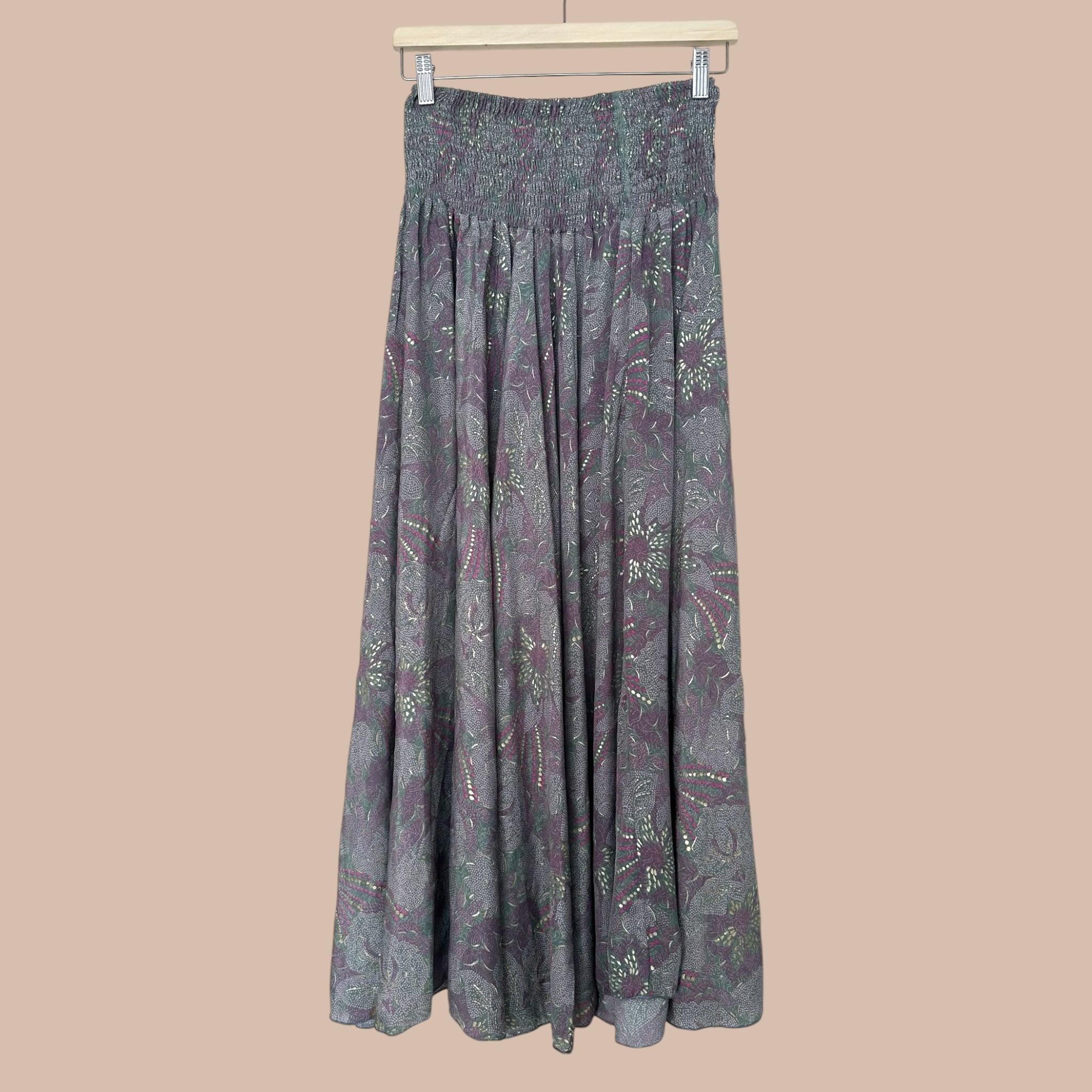 Intialainen silkkihame Bloomy Moon