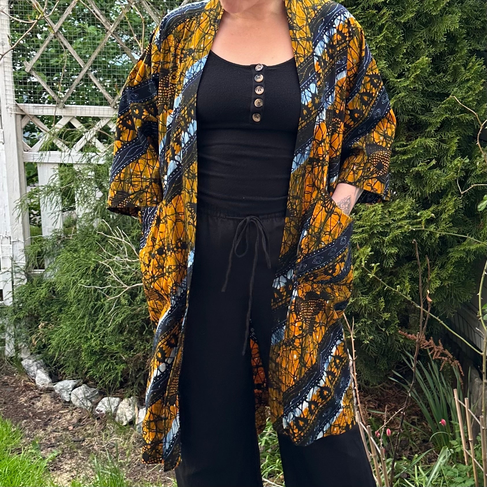 Afrikkalainen kimono (freesize) Bloomy Moon