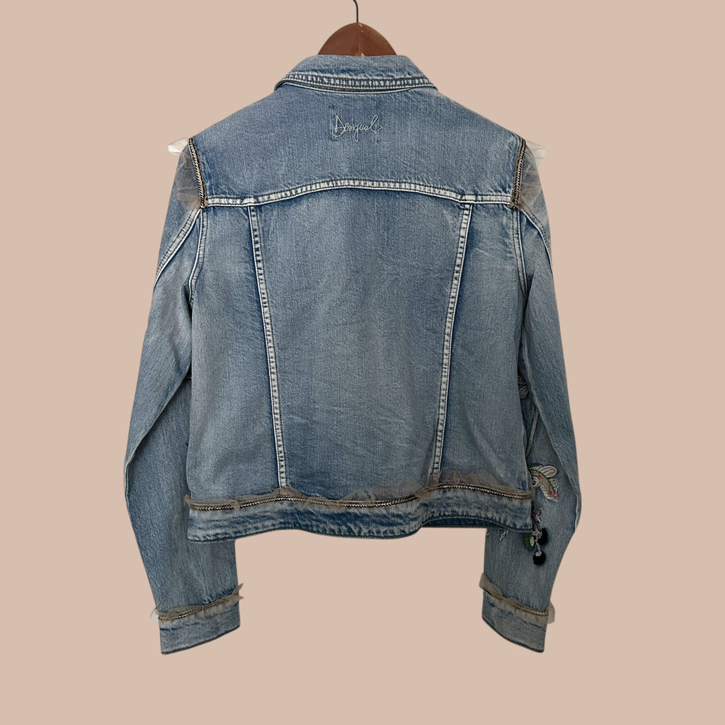 Desigual koristeellinen farkkutakki S-L Bloomy Moon