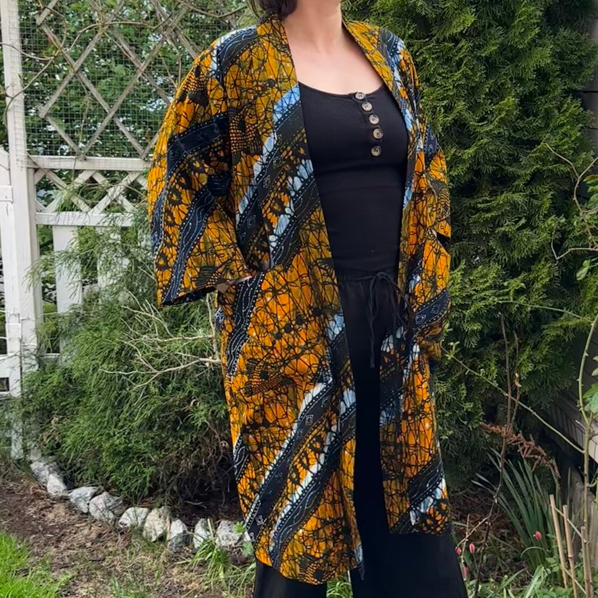 Afrikkalainen kimono (freesize) Bloomy Moon