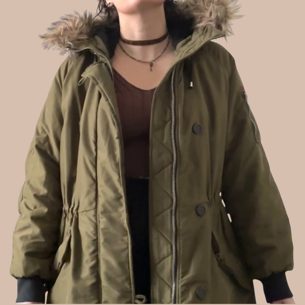 H&M pitkä talvitakki M Bloomy Moon