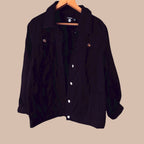 Boohoo musta farkkutakki 40 Bloomy Moon