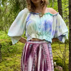 Off-shoulder batiikkipaita XL
