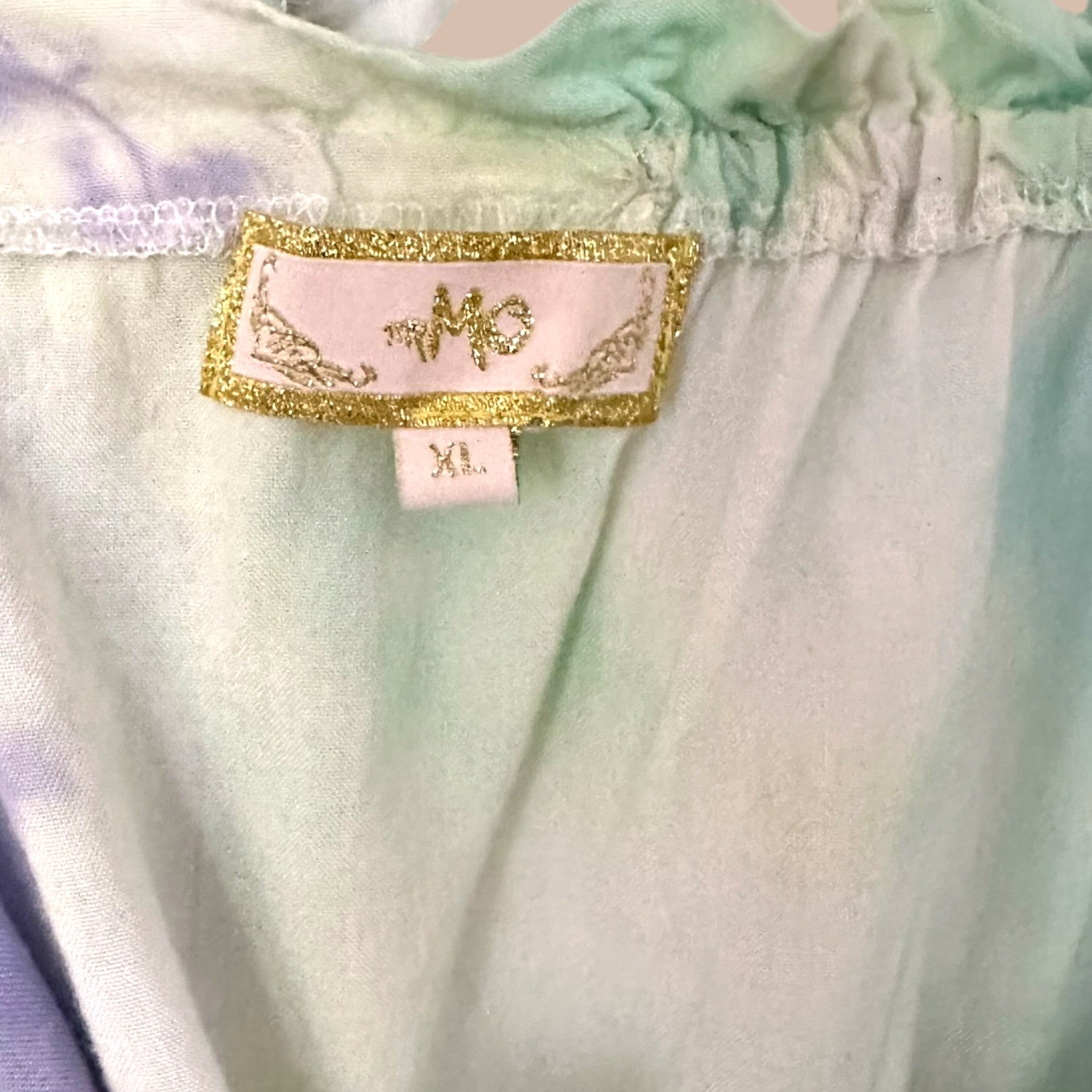 Off-shoulder batiikkipaita XL